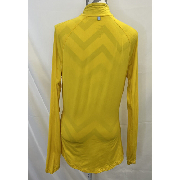 Nike Livestrong Womens 1/4 Zip Pullover Size Lg Yellow Athletic Stretch Shirt FS - Picture 3 of 11